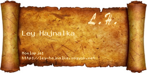 Ley Hajnalka névjegykártya